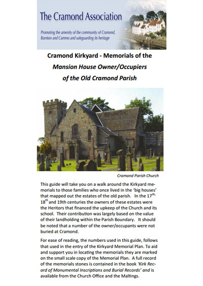 Cramond Kirkyard - the Memorials of Mansion House Owners